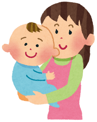 赤ちゃんを抱く女性