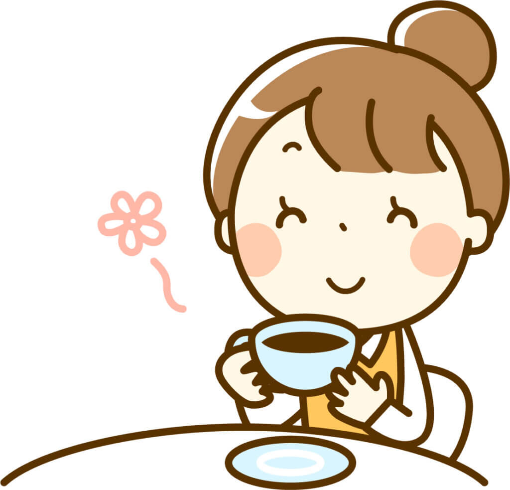 コーヒーを飲むじょせい