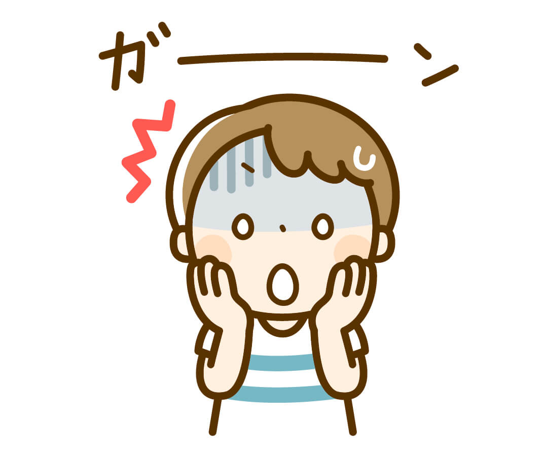 ショックをうける男性