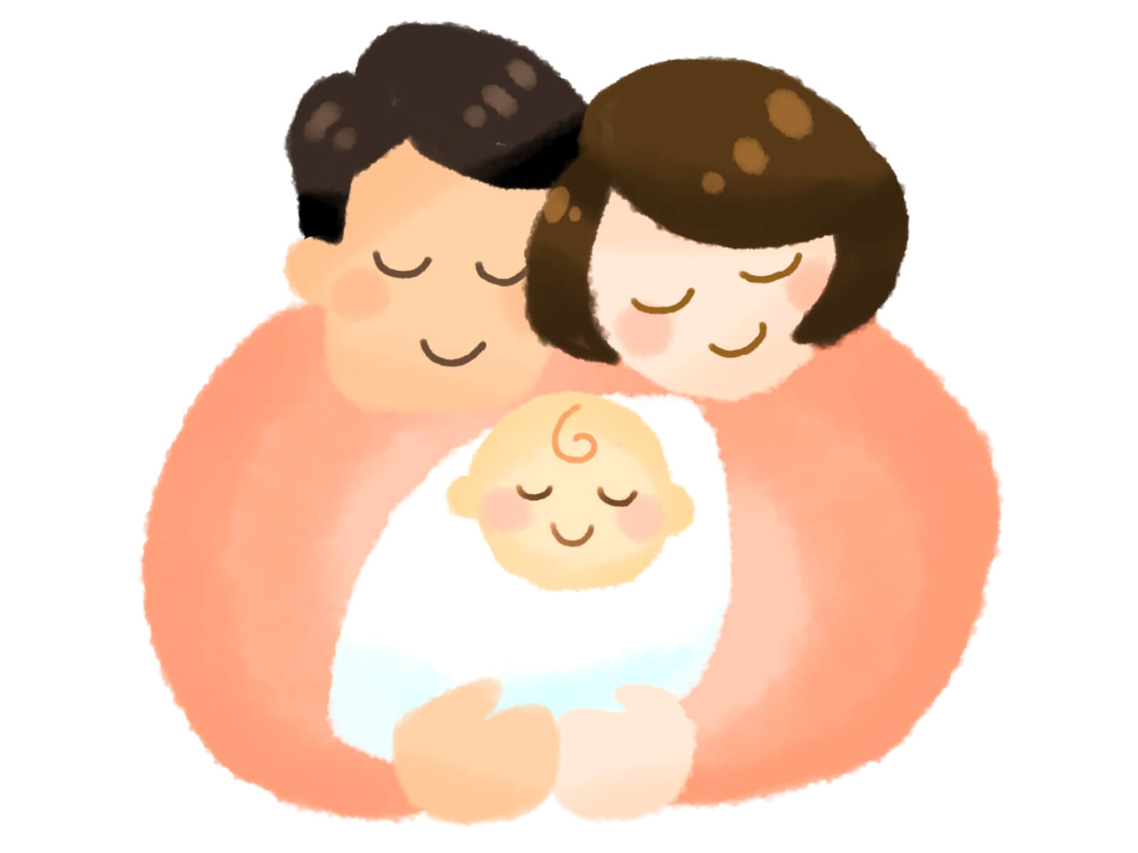 赤ちゃんを抱く両親