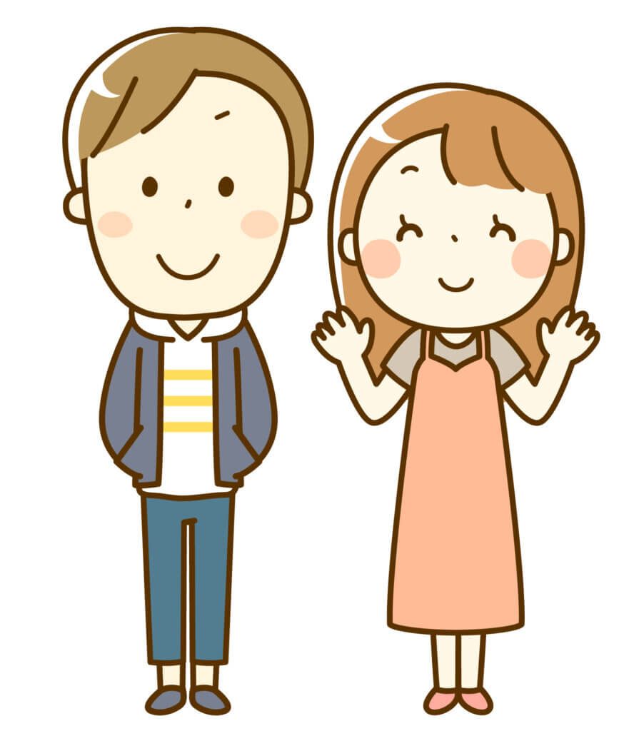 笑顔の夫婦
