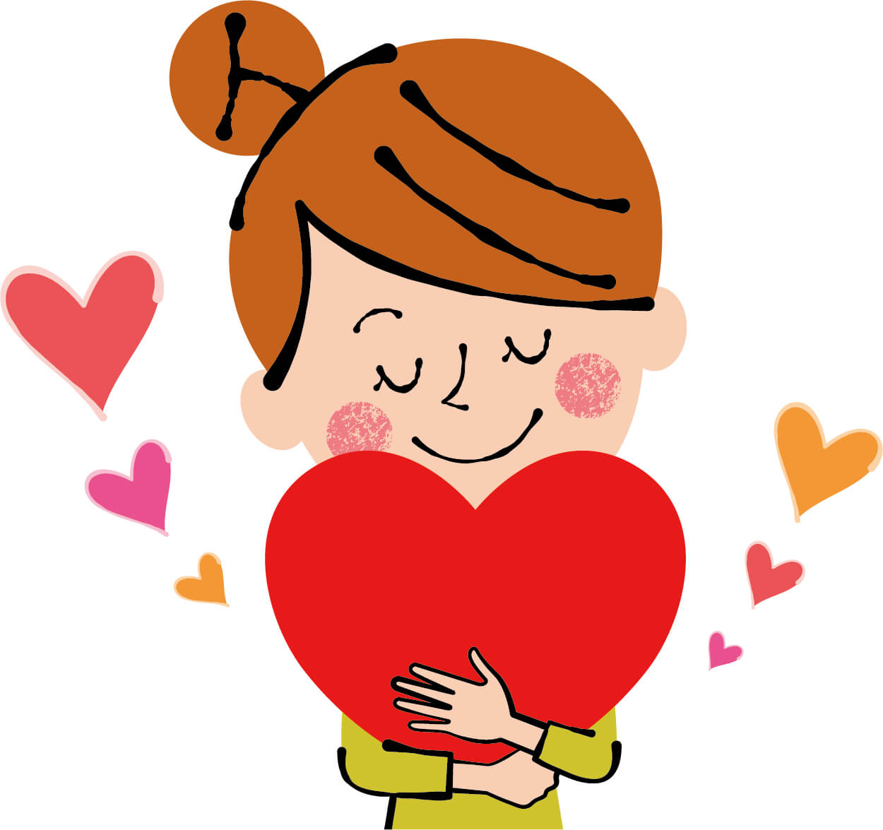 ハートを抱える女性