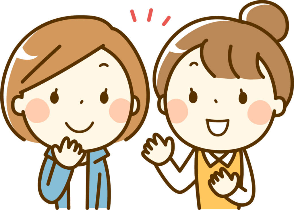 おしゃべりをする女性二人