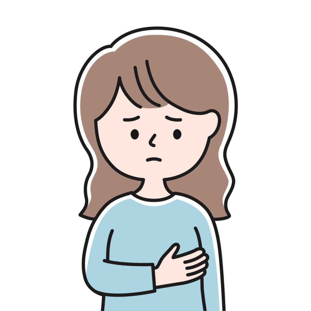 片胸に違和感のある女性